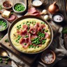 Polenta crémeuse au Jambon cru et Petits pois