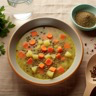 Soupe-repas de lentilles vertes et carottes au cumin